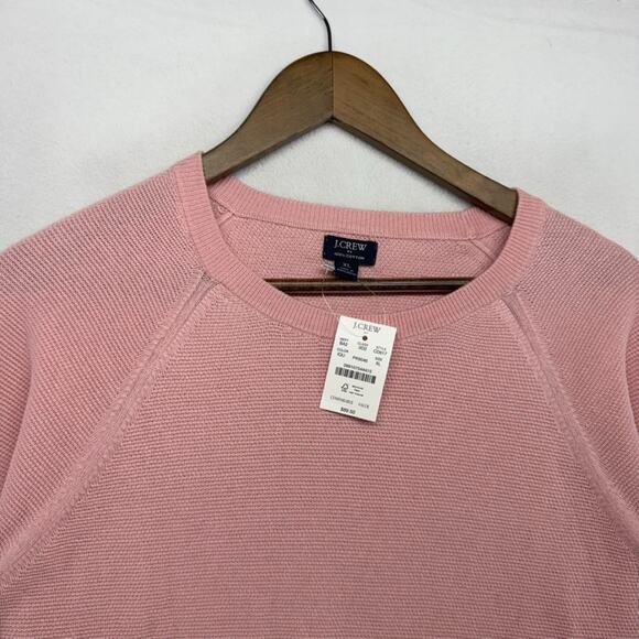 J Crew Sweater men's XL Pink Cotton Seed Stitch Lightweight Crew Preppy NEW - Picture 2 of 7